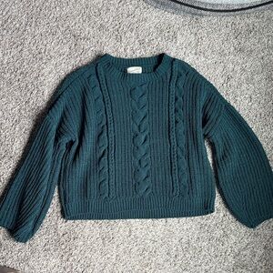 Universal Thread Cable Knit Sweater - Dark Teal